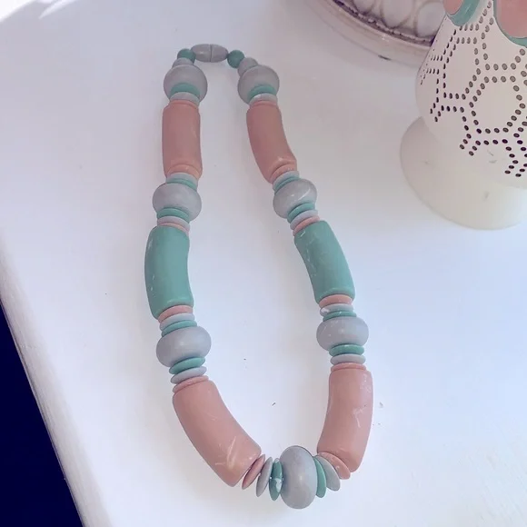 Vintage Retro Choker Necklace and Earring Set 80s Style - Picture 4 of 6